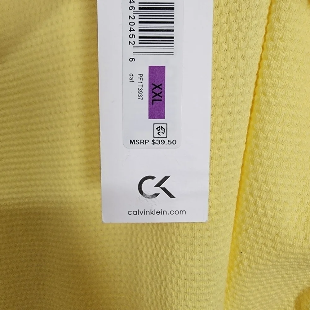 Calvin Klein Soft Yellow Crew Neck Sleeveless Ruched Side Muscle Tank Top XXL - Picture 5 of 6